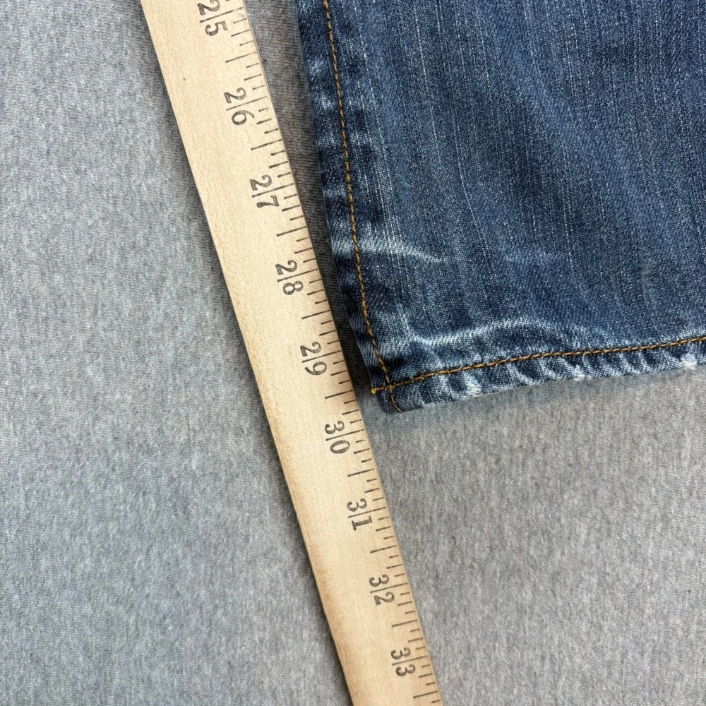 Fox Denim Duster Jeans Mens 31 Blue Y2K Racing VTG Grunge‎ Relaxed Fit Bootcut - Picture 14 of 16